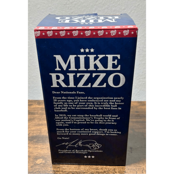Mike Rizzo Bobblehead Washington Nationals World Series SGA 6/14/2024 BRAND NEW - Picture 1 of 11